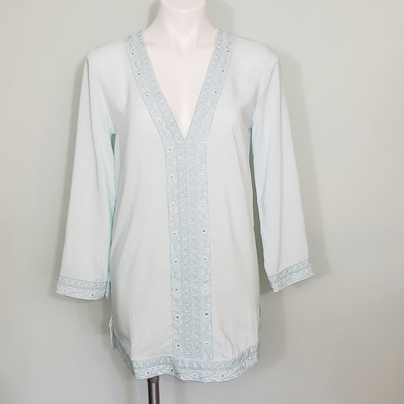 NWT Tavik Morocco Blue Tunic Dress / Swim Cover-up Blue Green - Picture 2 of 12